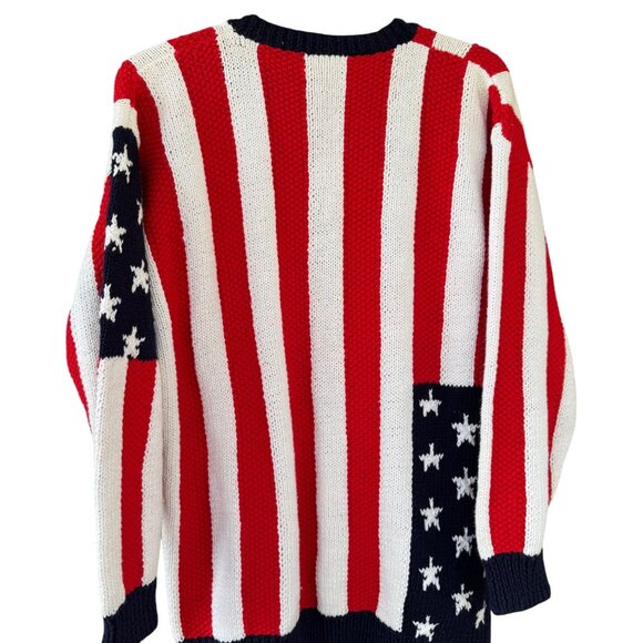 Marisa Christina Classics Hand-Knitted American Flag Cardigan Sweater Womens M - Picture 4 of 8